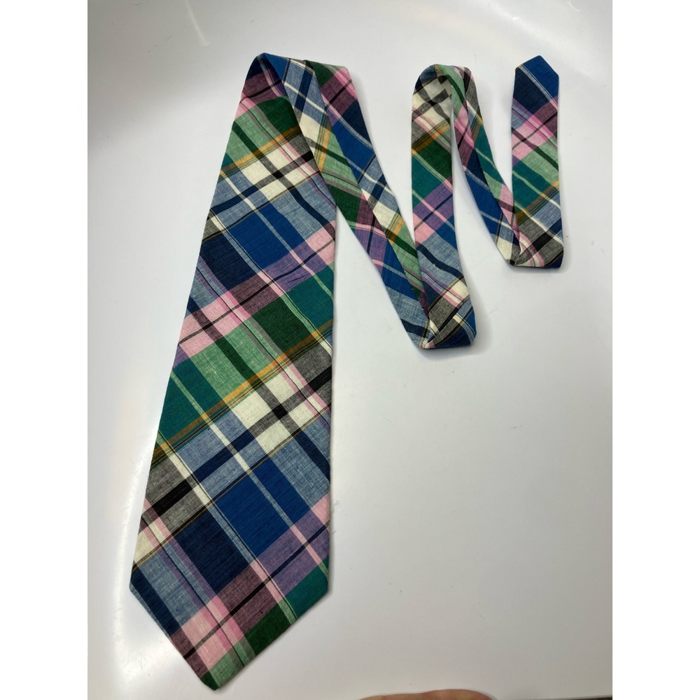 Vintage After Golf by Slazenger Necktie Mens OS Multi Color Plaid Preppy USA